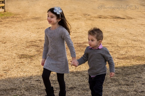Damon and Ava wakling holding hands